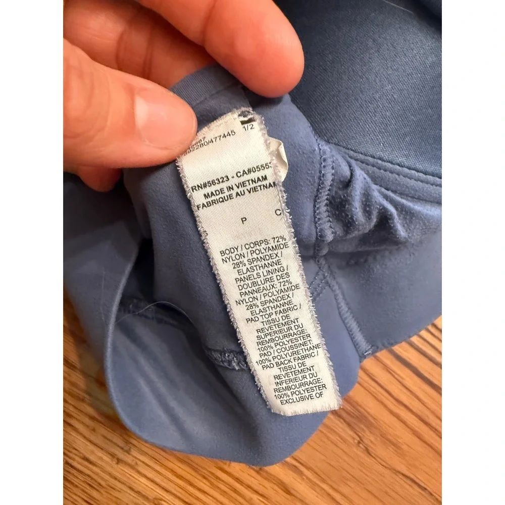 Nike Sports Bra Womens Small Blue Strappy Back Padded Activewear Indy